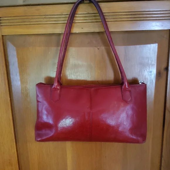 HOBO International Red Leather Shoulder Bag GUC - Picture 9 of 14